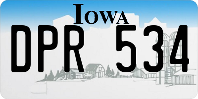IA license plate DPR534