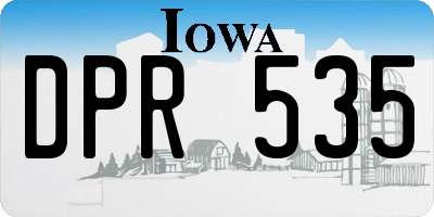 IA license plate DPR535