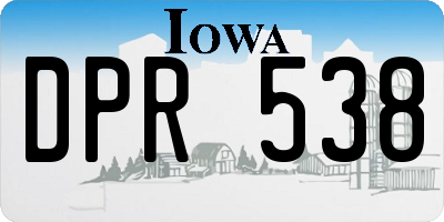 IA license plate DPR538