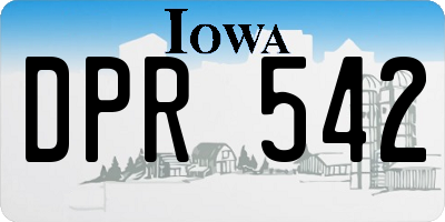 IA license plate DPR542