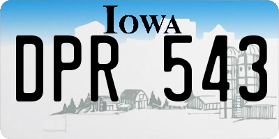 IA license plate DPR543