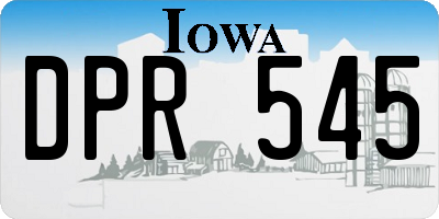 IA license plate DPR545
