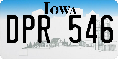 IA license plate DPR546
