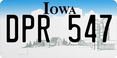IA license plate DPR547