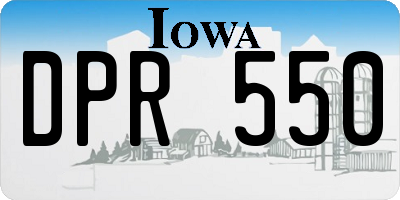 IA license plate DPR550