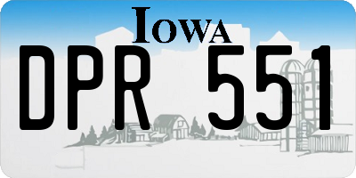 IA license plate DPR551