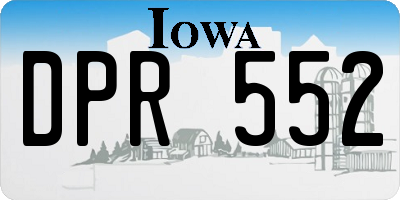 IA license plate DPR552