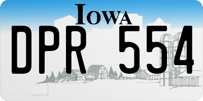 IA license plate DPR554