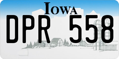 IA license plate DPR558