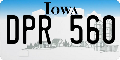 IA license plate DPR560