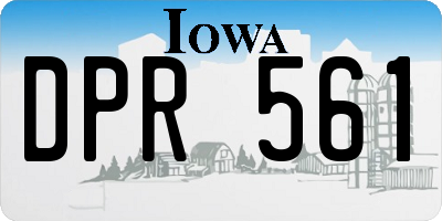 IA license plate DPR561