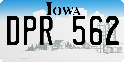 IA license plate DPR562