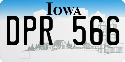 IA license plate DPR566