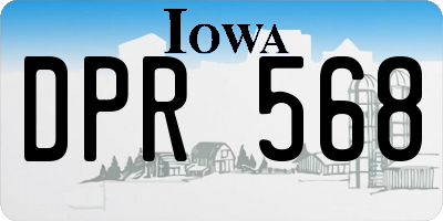 IA license plate DPR568