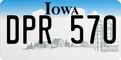 IA license plate DPR570