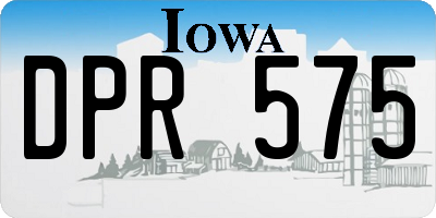 IA license plate DPR575