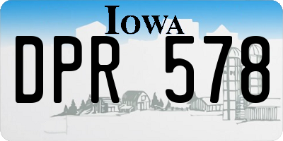 IA license plate DPR578