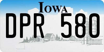 IA license plate DPR580