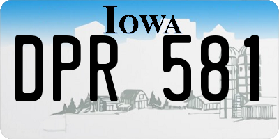 IA license plate DPR581