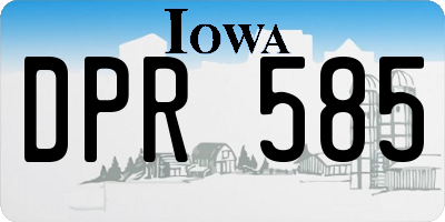 IA license plate DPR585