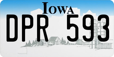 IA license plate DPR593