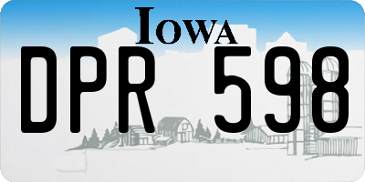 IA license plate DPR598