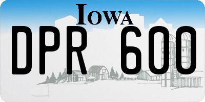 IA license plate DPR600