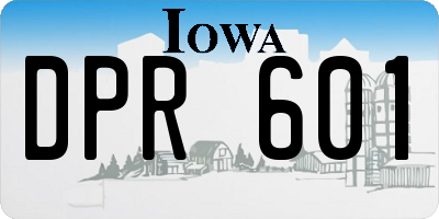 IA license plate DPR601