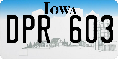 IA license plate DPR603