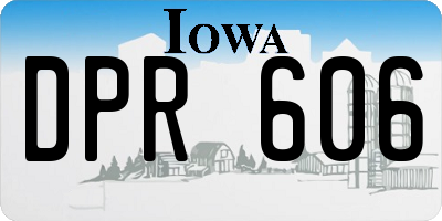 IA license plate DPR606