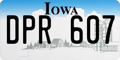 IA license plate DPR607