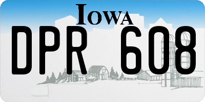 IA license plate DPR608
