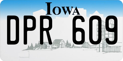 IA license plate DPR609