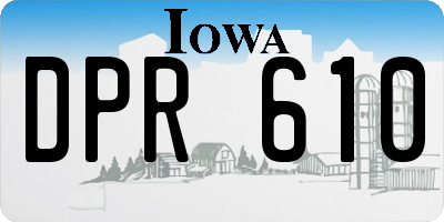 IA license plate DPR610