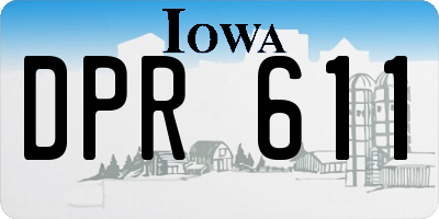 IA license plate DPR611