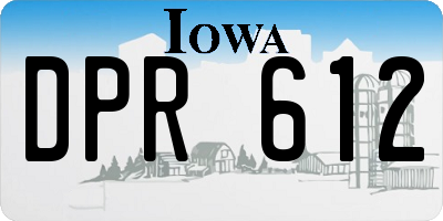 IA license plate DPR612