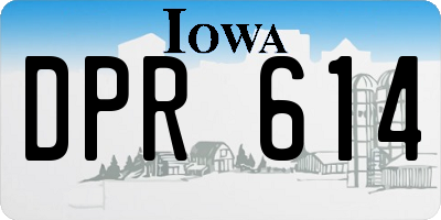 IA license plate DPR614