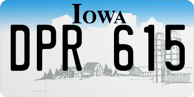 IA license plate DPR615
