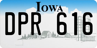 IA license plate DPR616