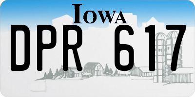 IA license plate DPR617