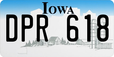 IA license plate DPR618