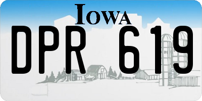 IA license plate DPR619