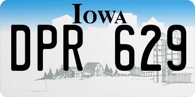 IA license plate DPR629