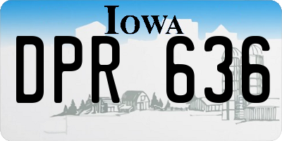 IA license plate DPR636