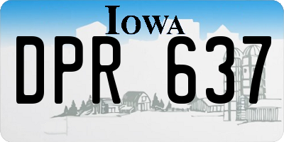 IA license plate DPR637