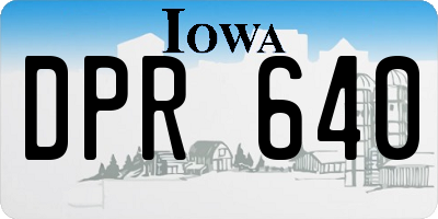 IA license plate DPR640