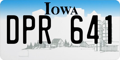 IA license plate DPR641