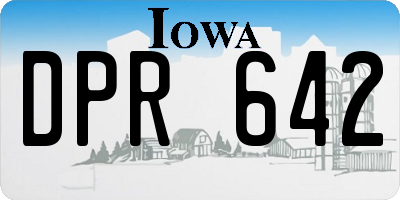 IA license plate DPR642