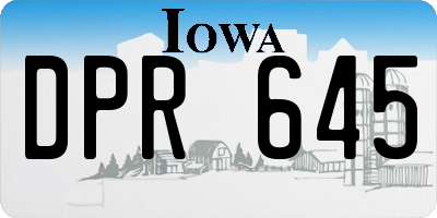 IA license plate DPR645