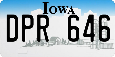 IA license plate DPR646